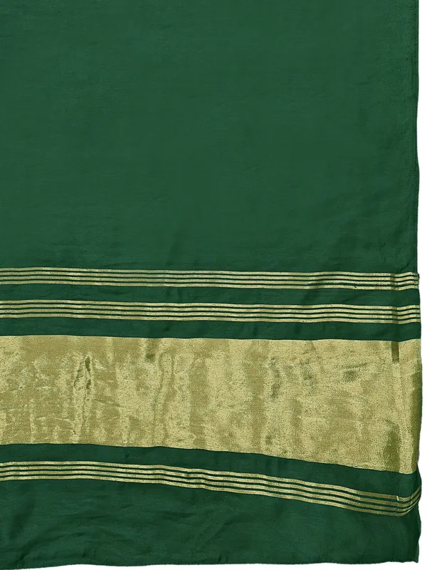 Lagdi_Patta_Dupatta_In_Silk_Blend_With_Golden_Zari_Border_Green