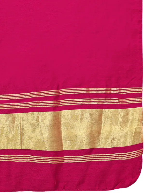 Lagdi_Patta_Dupatta_In_Silk_Blend_With_Golden_Zari_Border_Pink