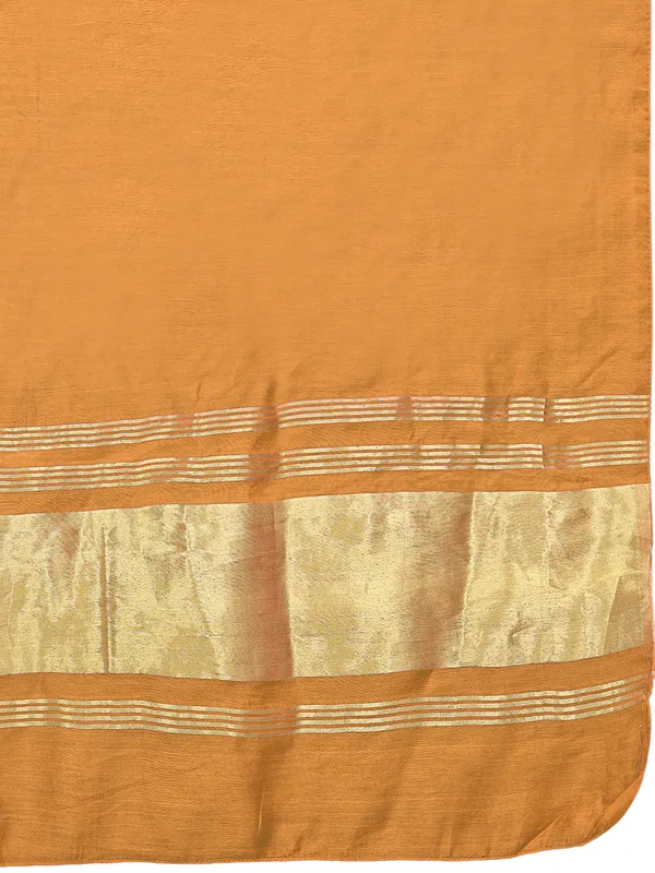 Lagdi_Patta_Dupatta_In_Silk_Blend_With_Golden_Zari_Border_Mustard_Yellow