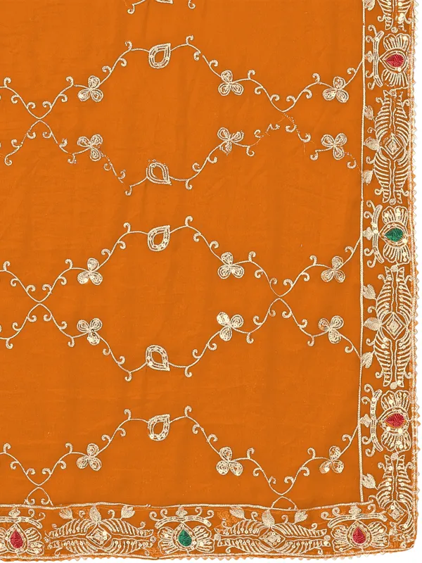 Embroidered_Georgette_Dupatta_With_Sequin_Work_Lace_Border_Mustard_Yellow