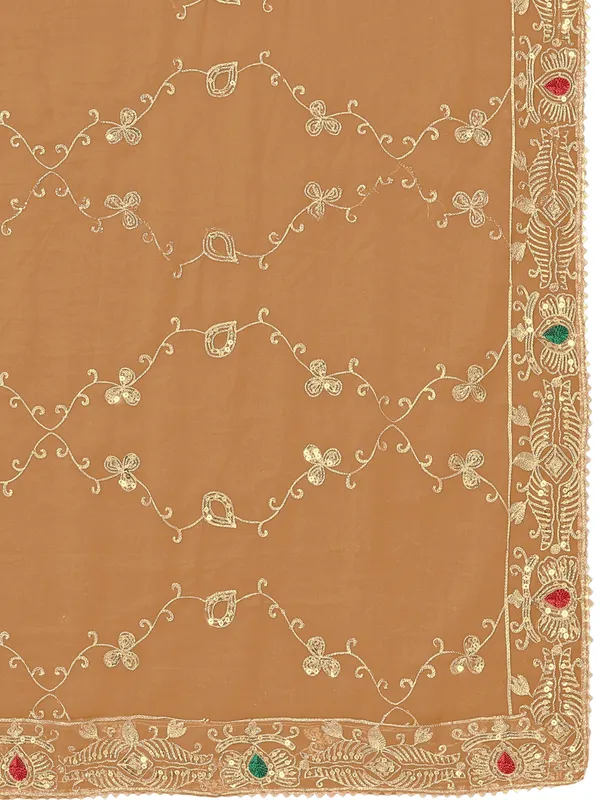 Embroidered_Georgette_Dupatta_With_Sequin_Work_Lace_Border_Beige