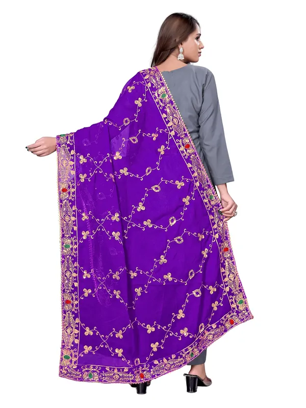 Embroidered_Georgette_Dupatta_With_Sequin_Work_Lace_Border_Violet
