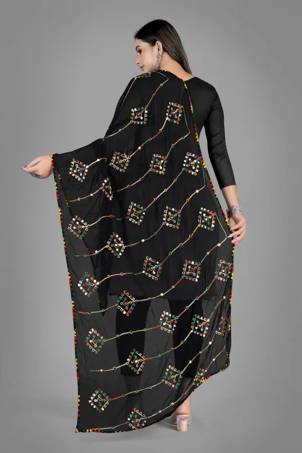 Kutchi_Style_Embroidered_Chiffon_Dupatta_With_Sequin_Work_Black