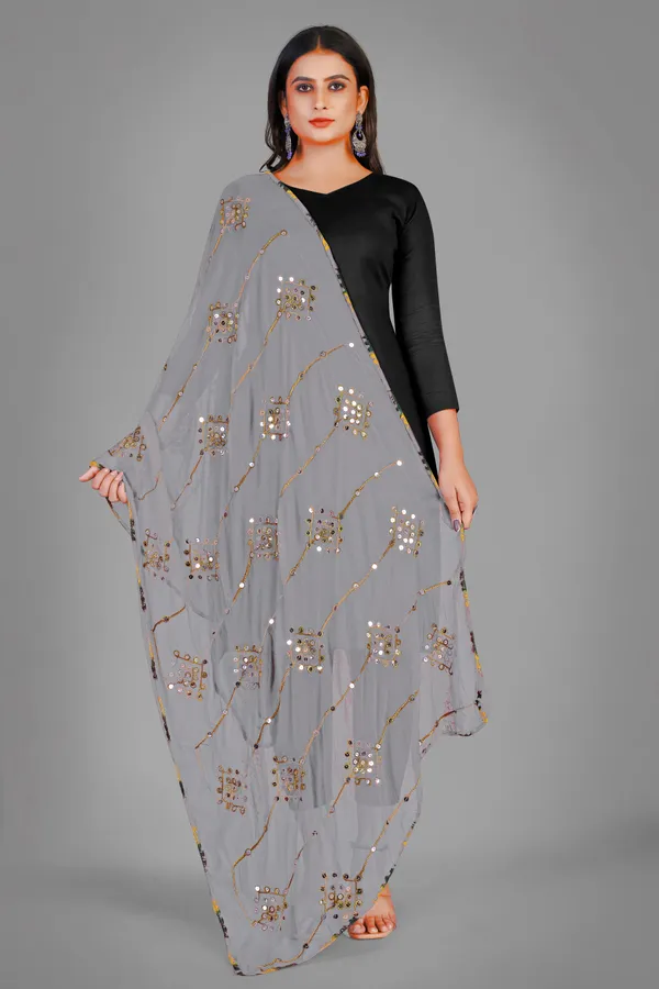 Kutchi_Style_Embroidered_Chiffon_Dupatta_With_Sequin_Work_Grey