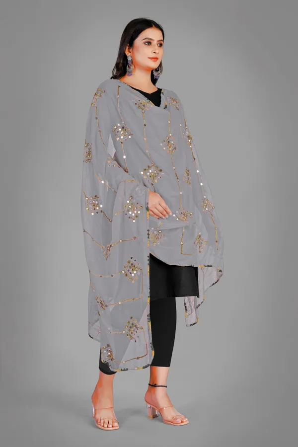 Kutchi_Style_Embroidered_Chiffon_Dupatta_With_Sequin_Work_Grey