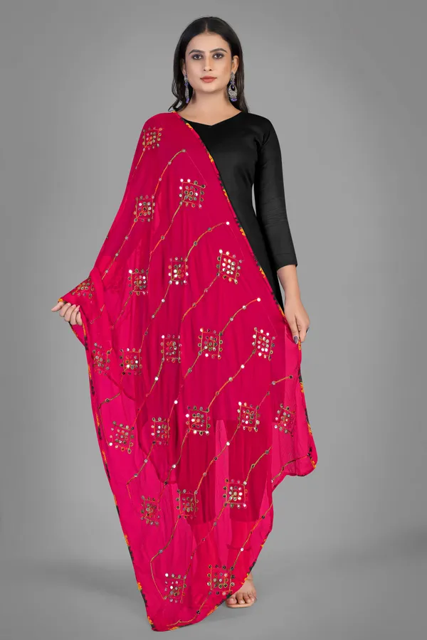 Kutchi_Style_Embroidered_Chiffon_Dupatta_With_Sequin_Work_Pink