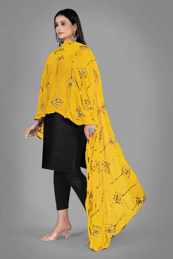 Kutchi_Style_Embroidered_Chiffon_Dupatta_With_Sequin_Work_Yellow