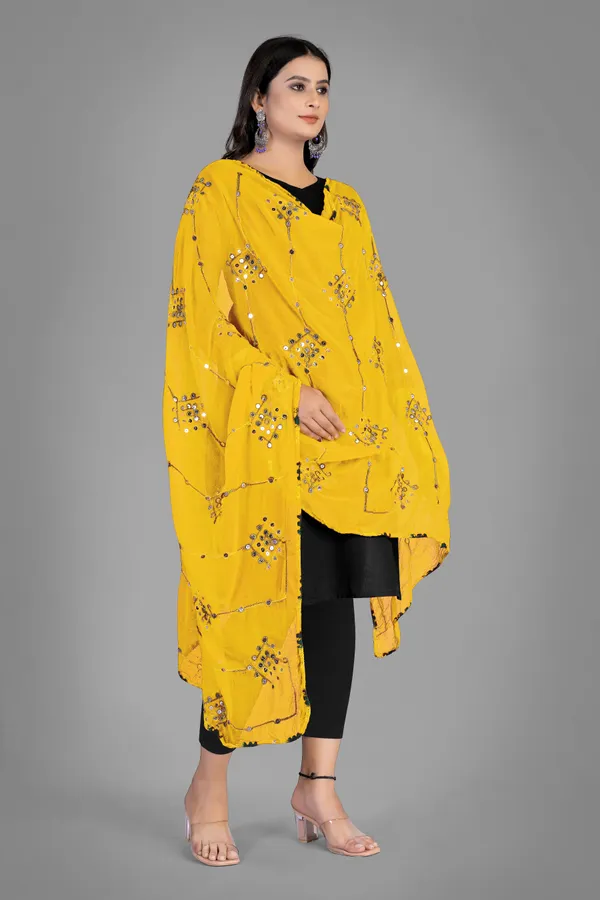Kutchi_Style_Embroidered_Chiffon_Dupatta_With_Sequin_Work_Yellow