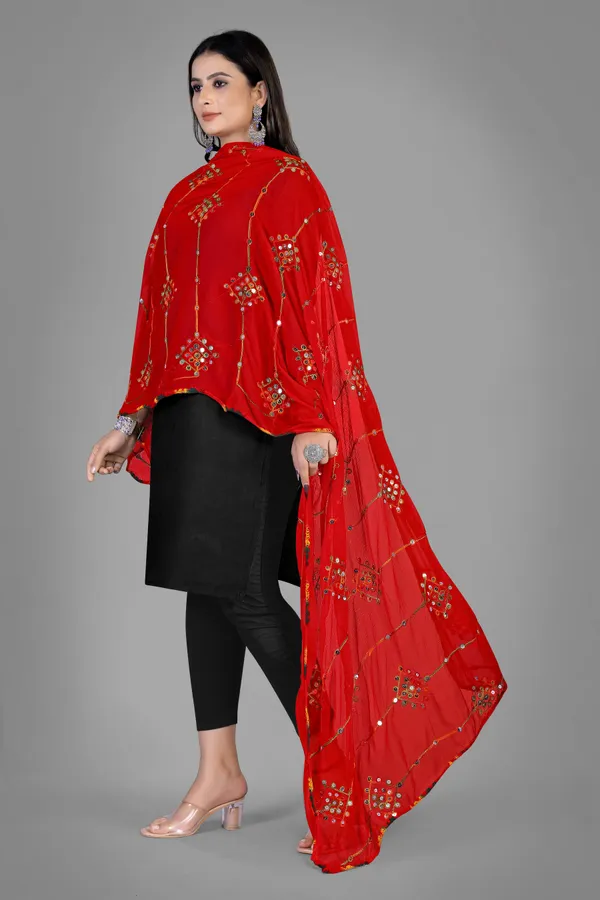 Kutchi_Style_Embroidered_Chiffon_Dupatta_With_Sequin_Work_Red