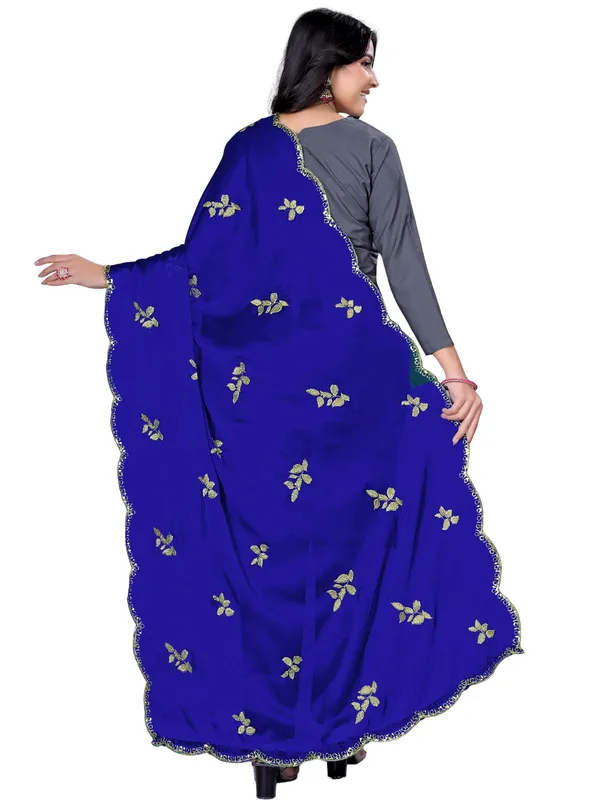 Embroidered_Art_Silk_Dupatta_With_Leaf_Butti_Sequin_Border_Violet