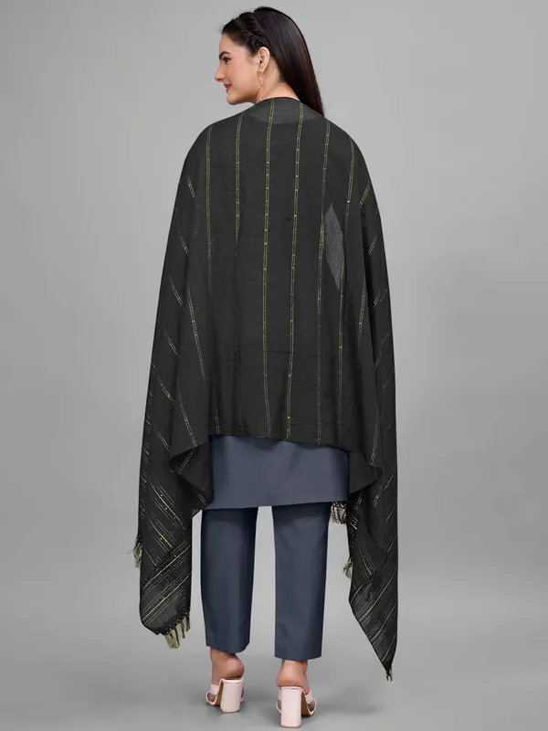 Chanderi_Style_Dupatta_With_Zari_Stripes_Sequins_Tassels_Black