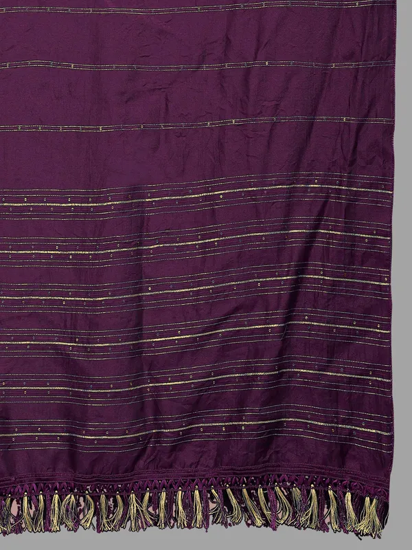 Chanderi_Style_Dupatta_With_Zari_Stripes_Sequins_Tassels_Wine