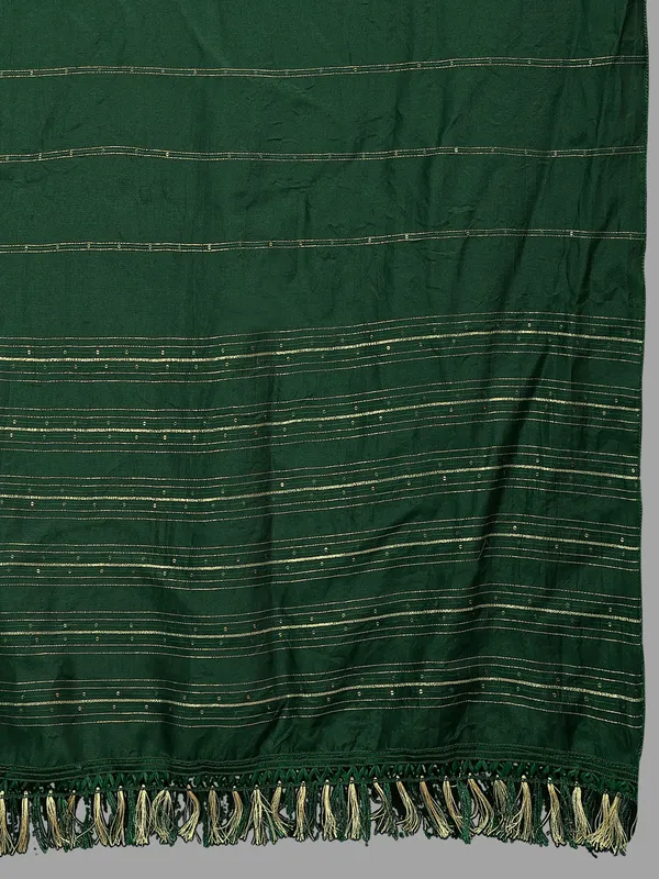 Chanderi_Style_Dupatta_With_Zari_Stripes_Sequins_Tassels_Green