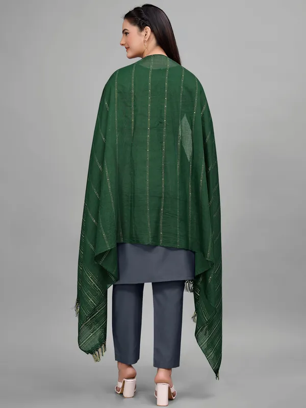 Chanderi_Style_Dupatta_With_Zari_Stripes_Sequins_Tassels_Green
