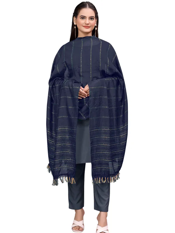 Chanderi_Style_Dupatta_With_Zari_Stripes_Sequins_Tassels_Navy_Blue