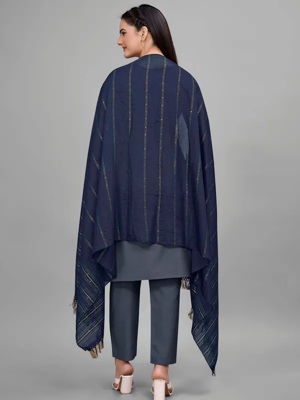 Chanderi_Style_Dupatta_With_Zari_Stripes_Sequins_Tassels_Navy_Blue