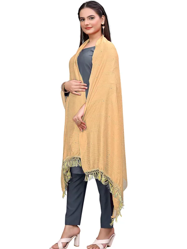 Chanderi_Style_Dupatta_With_Zari_Stripes_Sequins_Tassels_Beige