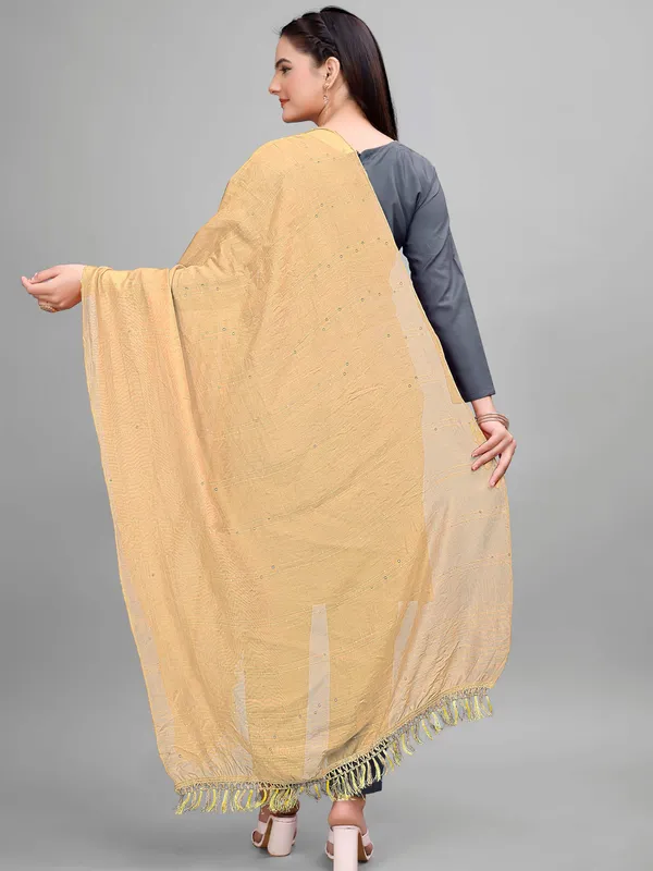 Chanderi_Style_Dupatta_With_Zari_Stripes_Sequins_Tassels_Beige