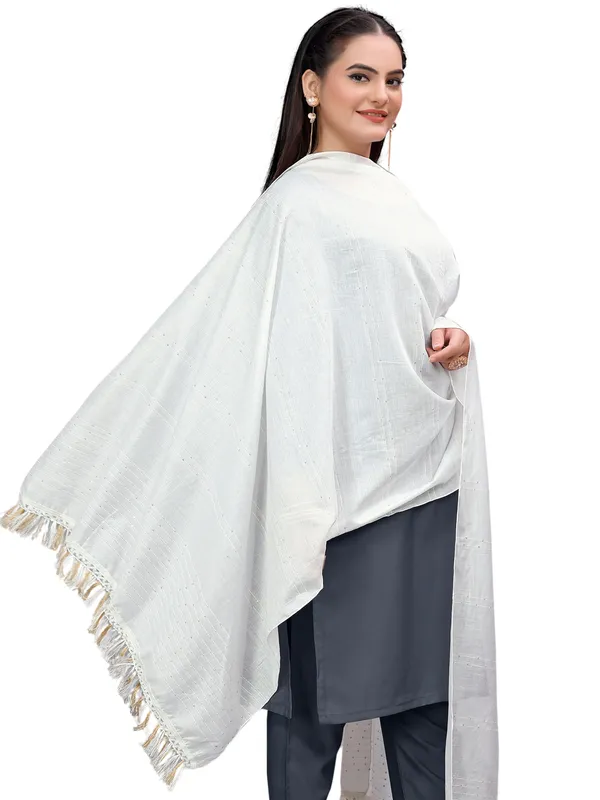 Chanderi_Style_Dupatta_With_Zari_Stripes_Sequins_Tassels_White