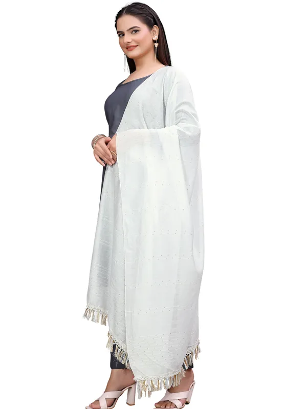 Chanderi_Style_Dupatta_With_Zari_Stripes_Sequins_Tassels_White