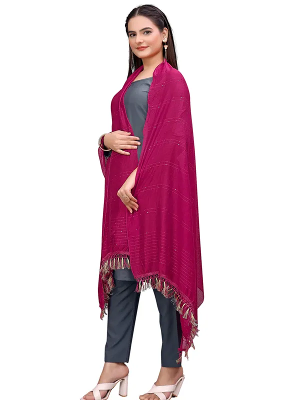 Chanderi_Style_Dupatta_With_Zari_Stripes_Sequins_Tassels_Pink