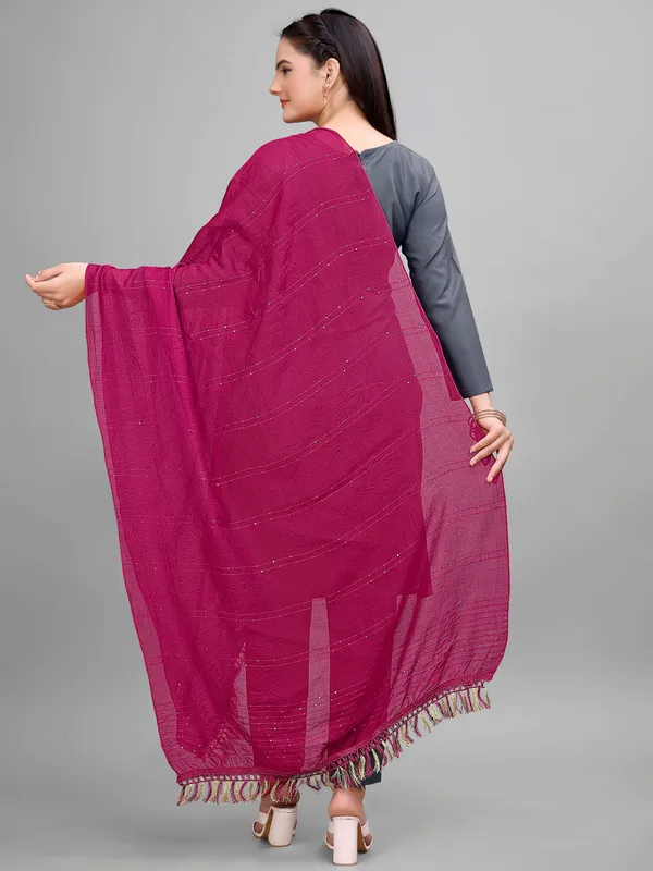 Chanderi_Style_Dupatta_With_Zari_Stripes_Sequins_Tassels_Pink