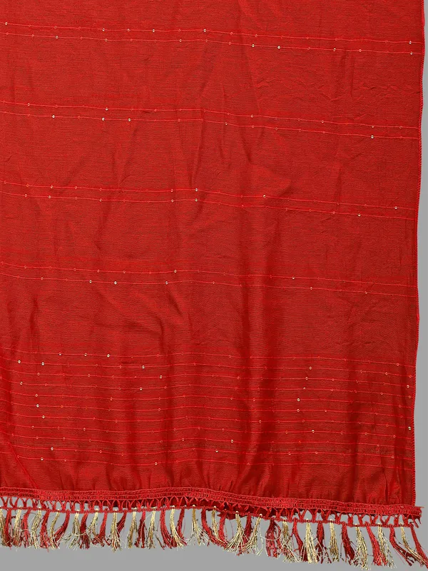 Chanderi_Style_Dupatta_With_Zari_Stripes_Sequins_Tassels_Red