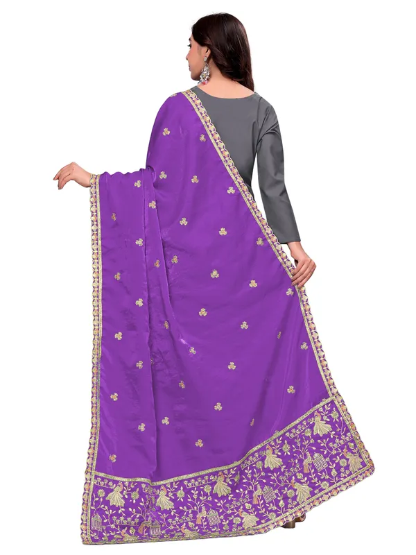 Zari_Embroidered_Art_Silk_Dupatta_With_Sequin_Peacock_Pallu_Lavender