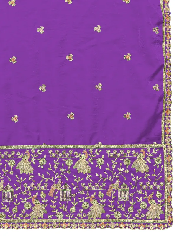 Zari_Embroidered_Art_Silk_Dupatta_With_Sequin_Peacock_Pallu_Lavender