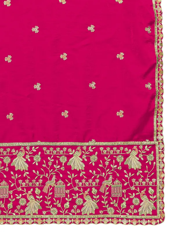 Zari_Embroidered_Art_Silk_Dupatta_With_Sequin_Peacock_Pallu_Pink