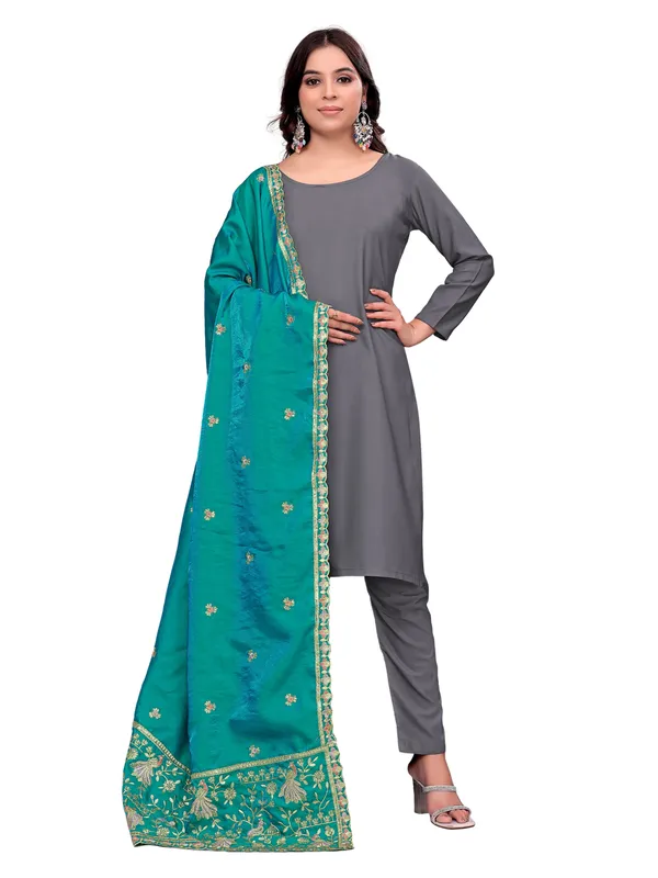 Zari_Embroidered_Art_Silk_Dupatta_With_Sequin_Peacock_Pallu_Rama_Green