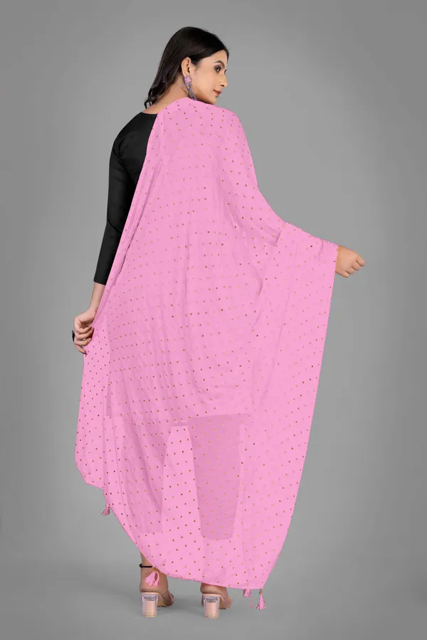 Golden_Star_Foil_Print_Chiffon_Dupatta_With_Tassel_Latkans_Light_Pink