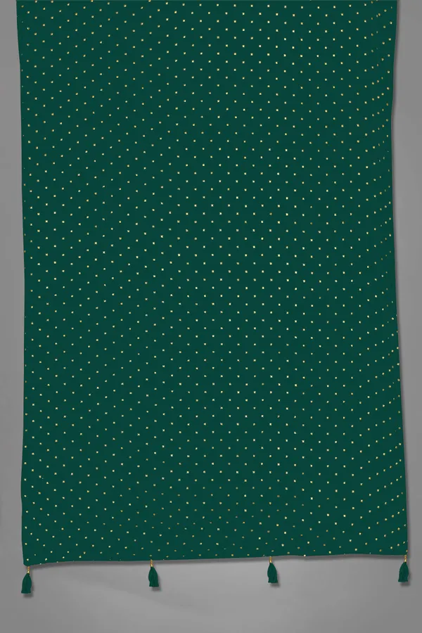 Golden_Star_Foil_Print_Chiffon_Dupatta_With_Tassel_Latkans_Green