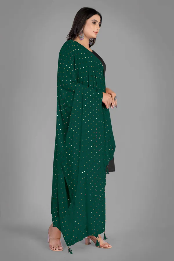 Golden_Star_Foil_Print_Chiffon_Dupatta_With_Tassel_Latkans_Green