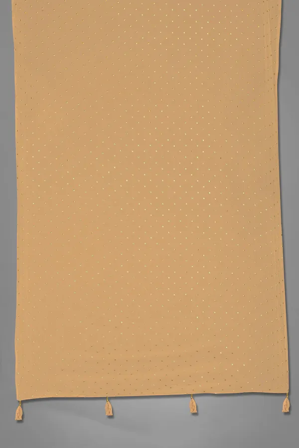 Golden_Star_Foil_Print_Chiffon_Dupatta_With_Tassel_Latkans_Beige