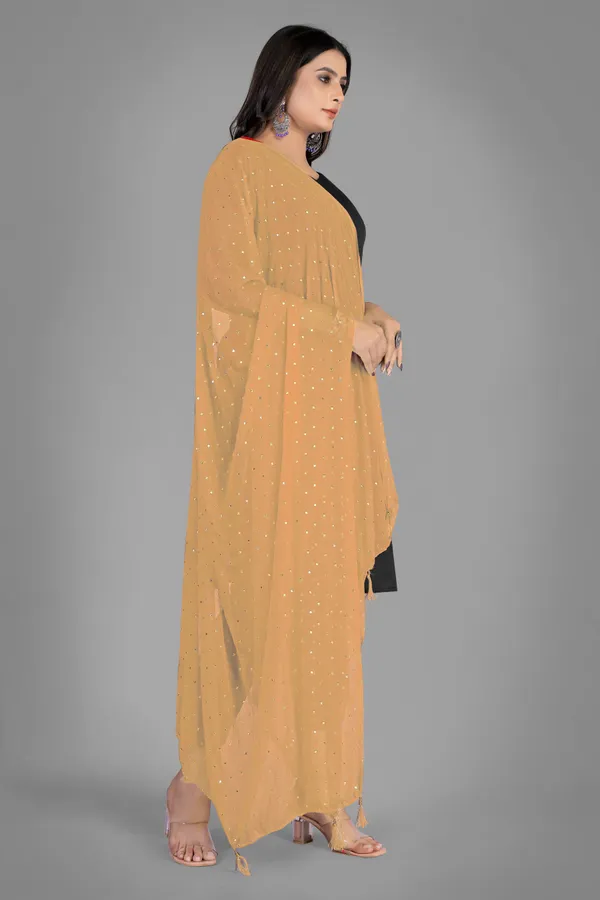 Golden_Star_Foil_Print_Chiffon_Dupatta_With_Tassel_Latkans_Beige