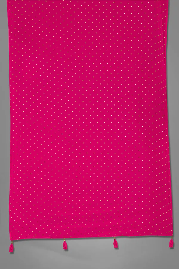 Golden_Star_Foil_Print_Chiffon_Dupatta_With_Tassel_Latkans_Pink