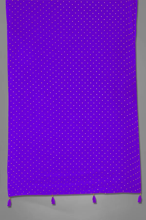 Golden_Star_Foil_Print_Chiffon_Dupatta_With_Tassel_Latkans_Royal_Blue