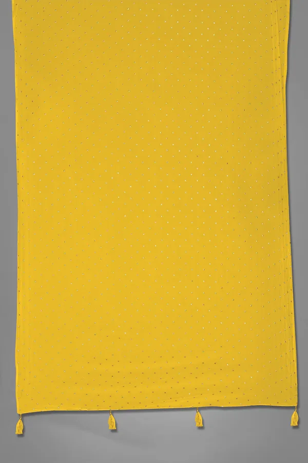 Golden_Star_Foil_Print_Chiffon_Dupatta_With_Tassel_Latkans_Yellow