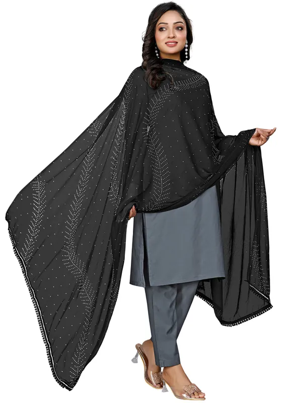 Stone_Work_Chiffon_Dupatta_With_Leaf_Vines_Tassel_Lace_Black