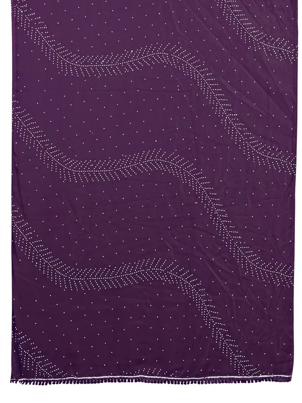 Stone_Work_Chiffon_Dupatta_With_Leaf_Vines_Tassel_Lace_Wine
