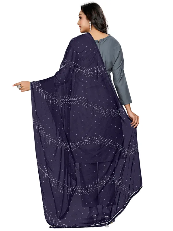 Stone_Work_Chiffon_Dupatta_With_Leaf_Vines_Tassel_Lace_Navy_Blue