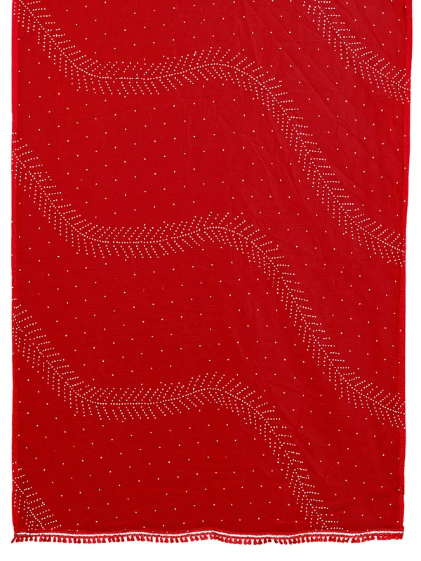 Stone_Work_Chiffon_Dupatta_With_Leaf_Vines_Tassel_Lace_Red