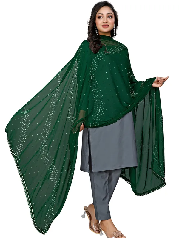 Stone_Work_Chiffon_Dupatta_With_Leaf_Vines_Tassel_Lace_Green