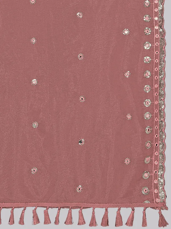 Mirror_Work_Organza_Dupatta_With_Sequin_Border_Tassels_Brown