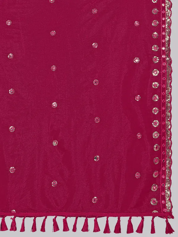 Mirror_Work_Organza_Dupatta_With_Sequin_Border_Tassels_Pink