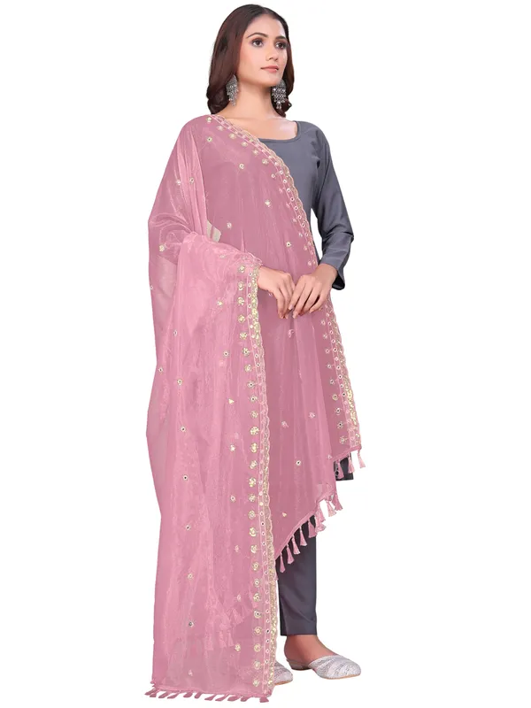Mirror_Work_Organza_Dupatta_With_Sequin_Border_Tassels_Peach