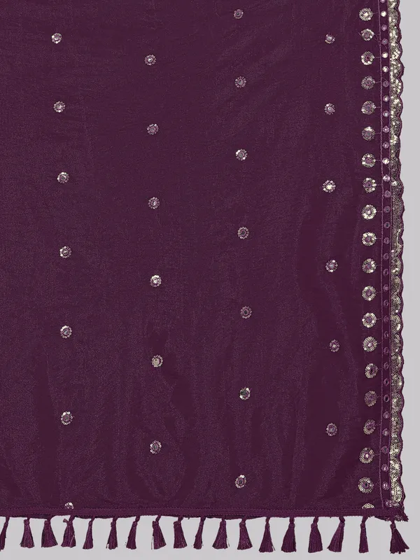 Mirror_Work_Organza_Dupatta_With_Sequin_Border_Tassels_Wine