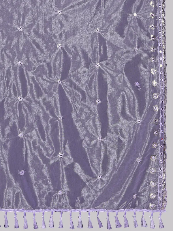 Mirror_Work_Organza_Dupatta_With_Sequin_Border_Tassels_Lavender
