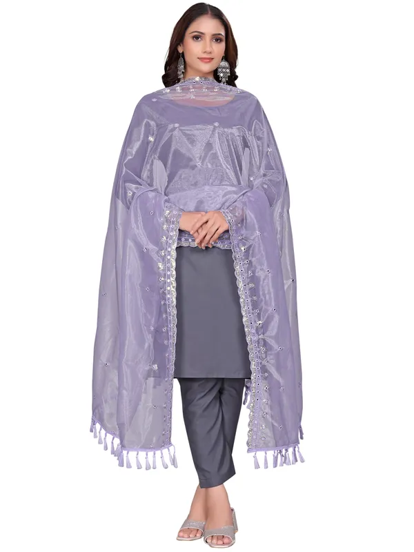 Mirror_Work_Organza_Dupatta_With_Sequin_Border_Tassels_Lavender